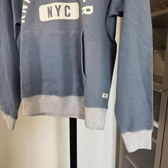 Knickerbocker NYC Collegiate Blue Gray Logo Hoodie M NEW Spell Out Sweatshirt - Picture 3 of 6